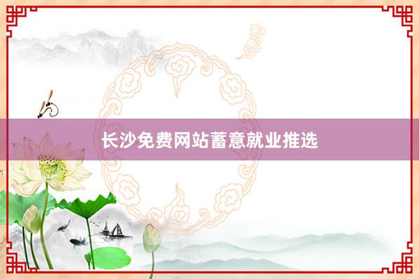 长沙免费网站蓄意就业推选