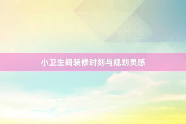 小卫生间装修时刻与规划灵感
